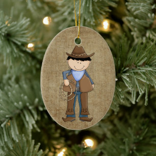 Adsible Cowboy jul Ceramic Ornamic Julgransprydnad Keramik