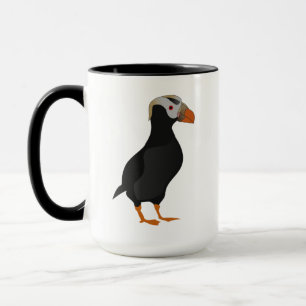 Adsible Crested Puffin Permanent Tecknad Mugg