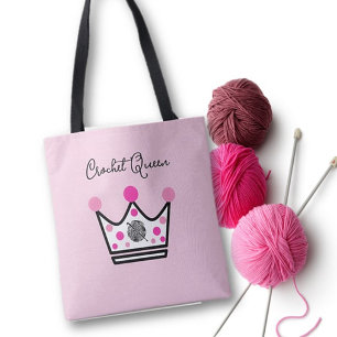 Adsible Crochet Queen Gift Tygkasse