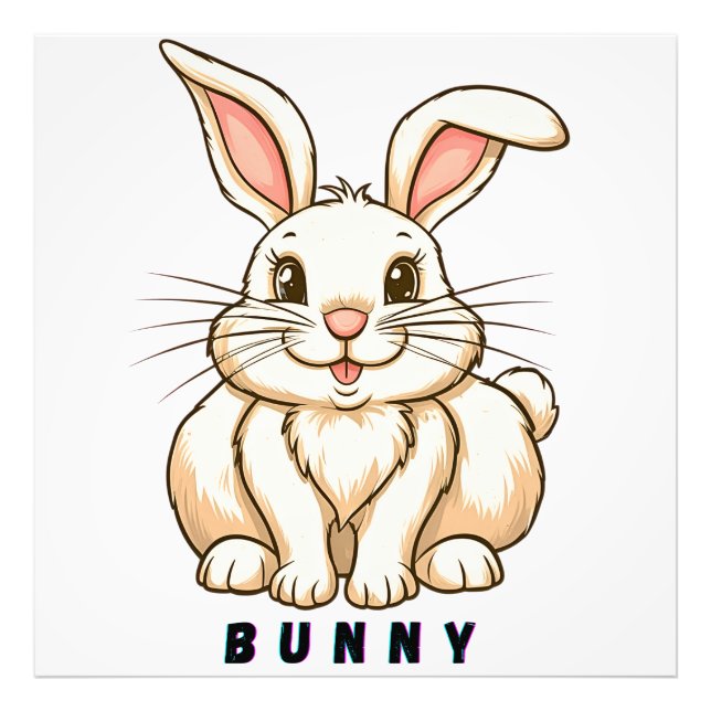 Adsible Cute Bunny Fototryck (Framsidan)