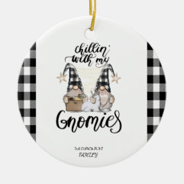 Adsible Cute Gnomes Black Buffalo Play Julgransprydnad Keramik