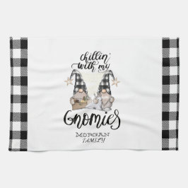 Adsible Cute Gnomes Black Buffalo Play Kökshandduk