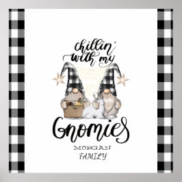 Adsible Cute Gnomes Black Buffalo Play Poster
