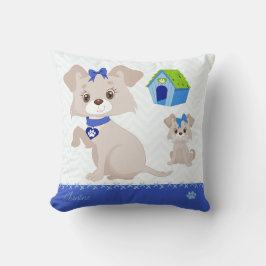 Adsible Cute Hund with Puppy Kudde