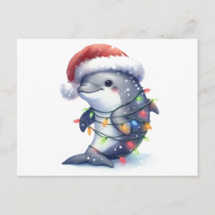 Adsible Cute jul Dolphin Vykort