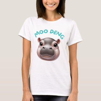 Adsible Cute Lycklig Baby Pygmy Hippo Moo Deng T Shirt