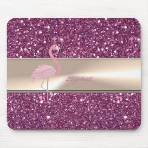 Adsible Cute Rosa Flamingo on Glittery Musmatta