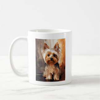Adsible Cute Yorkie Terrier Acrylic Painting Mugg