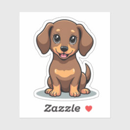 Adsible Dachshund, Kawaii Wink, Small Klistermärken