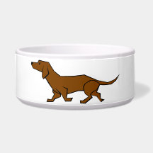 Adsible Dachshund Pet Bowl - Playful Vector Art
