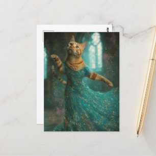 Adsible Dancing Ginger Cat Vykort