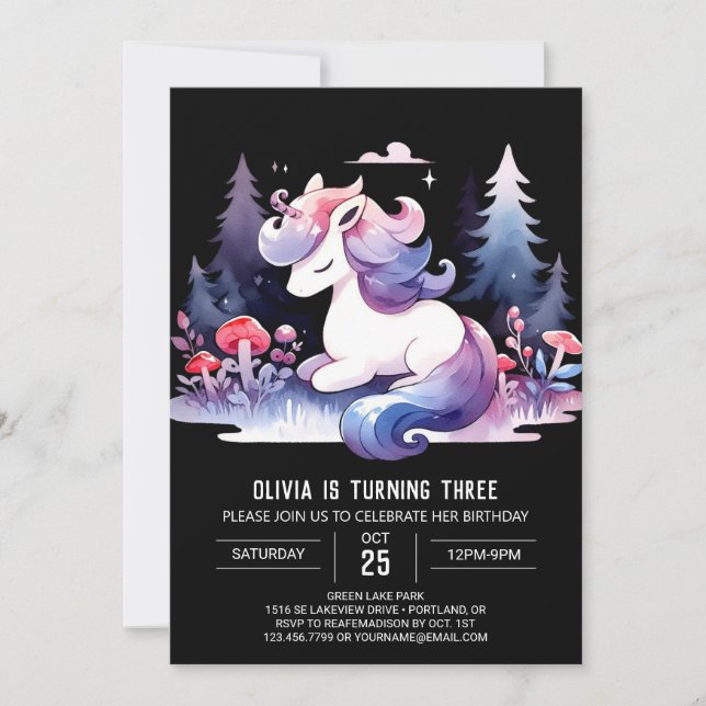 Adsible Digital Horse Birthday Inbjudningar (Framsida)