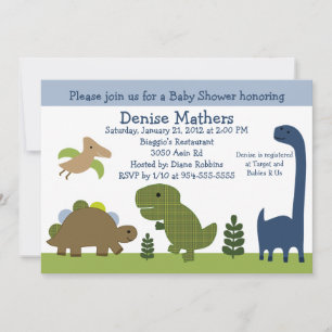 Adsible Dino/Dinosaurs Baby Shower-inbjudan Inbjudningar