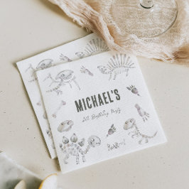 Adsible Dino Gräver födelsedagen Pappersservett