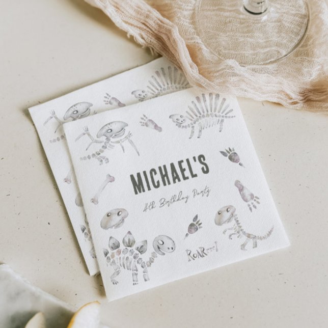 Adsible Dino Gräver födelsedagen Pappersservett (Skapare uppladdad)