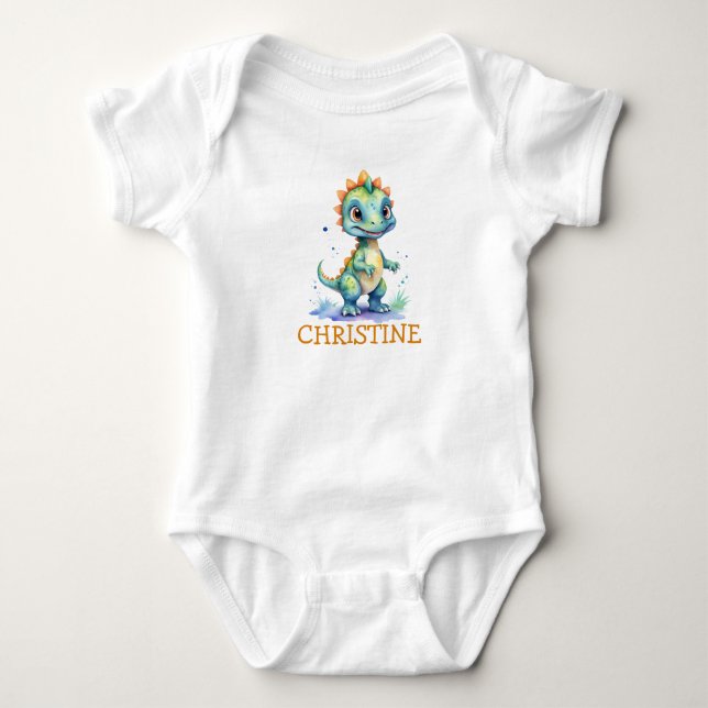 Adsible Dinosaur Baby Nursery Kawaii Gift T Shirt (Framsida)