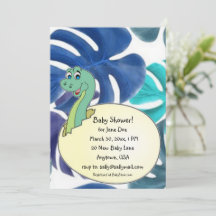 Adsible Dinosaur Baby Shower-inbjudan