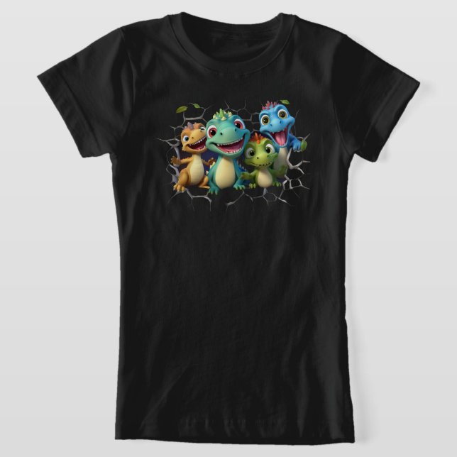 "Adsible Dinosaur Squad" T Shirt (Laydown)