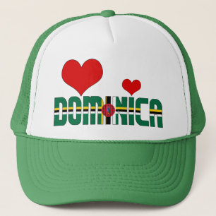 Adsible Dominica Flagga Hearts Patriotic Keps