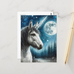 Adsible Donkey Unicorn with Måne Vykort