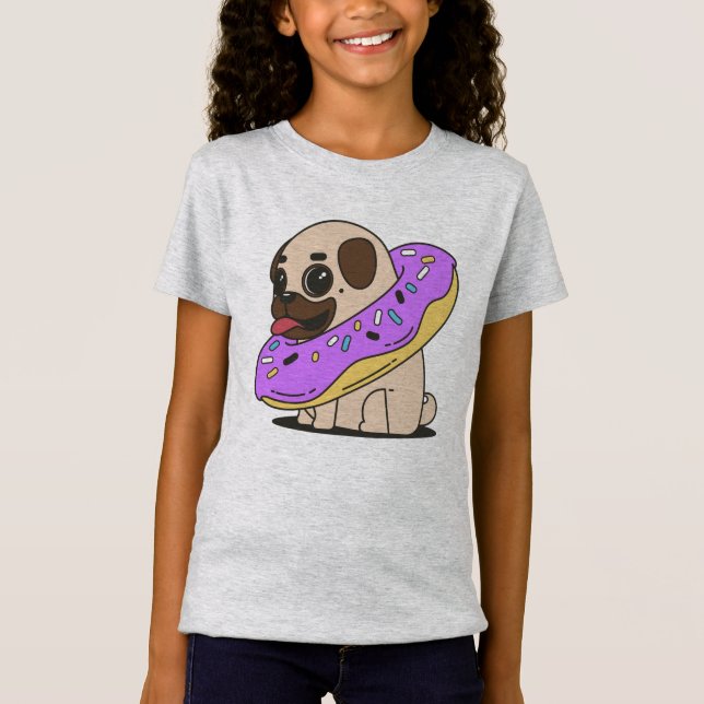 Adsible Donut Pug T Shirt (Framsida)