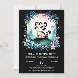 Adsible Dreamy Tiger Birthday Inbjudningar