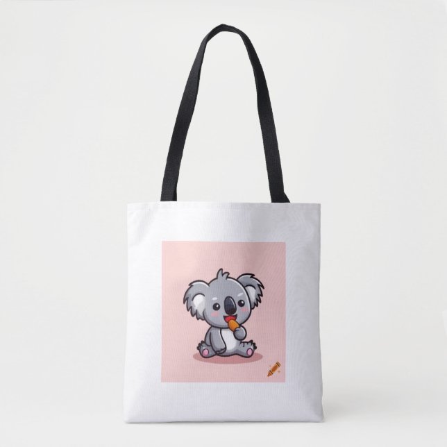 "Adsible Drooling Koala: Cute Tecknad Design Bag" Tygkasse (Framsida)