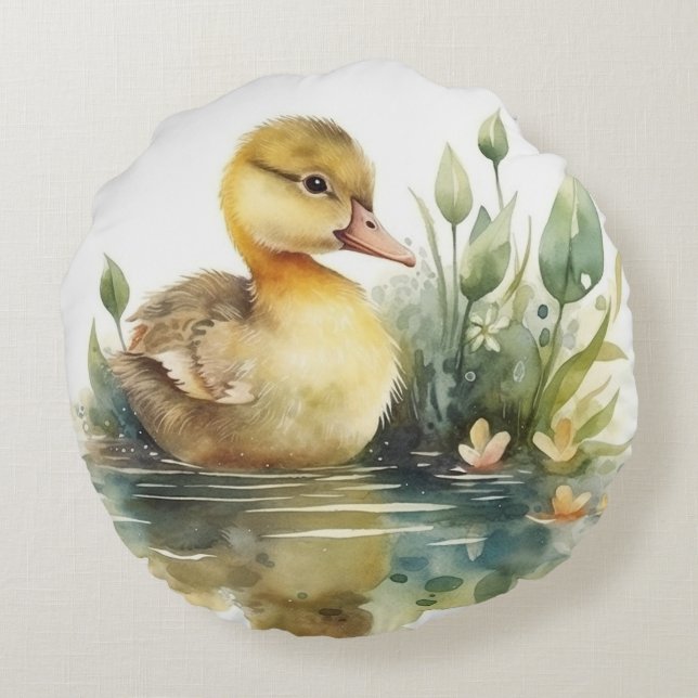 Adsible Ducklings Baby Ankor Rund Kudde (Baksidan)