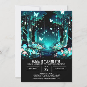 Adsible Editable Woodland Digital Birthday Inbjudningar
