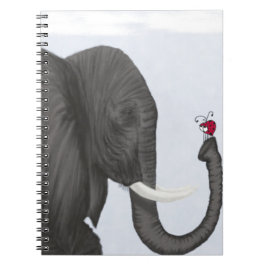 Adsible Elephant and Cute Ladybug Anteckningsbok Med Spiral