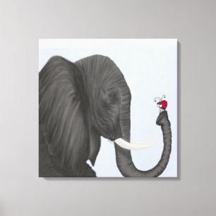 Adsible Elephant and Cute Ladybug Canvastryck