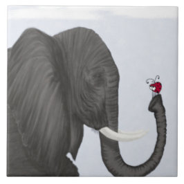 Adsible Elephant and Cute Ladybug Kakelplatta