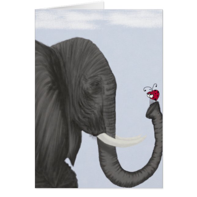 Adsible Elephant and Cute Ladybug OBS Kort (Framsidan)