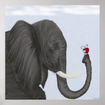 Adsible Elephant and Cute Ladybug