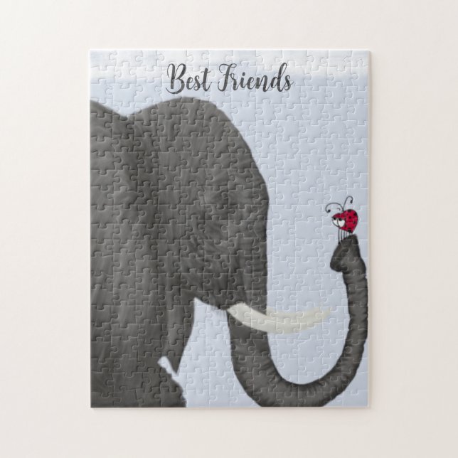 Adsible Elephant and Cute Ladybug Pussel (Vertikal)
