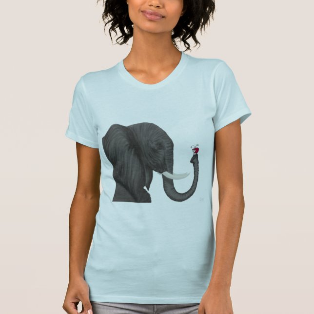 Adsible Elephant and Cute Ladybug T Shirt (Framsida)