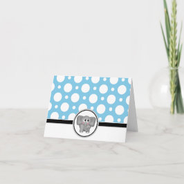 Adsible Elephant anpassningsbar Blue Polka Dot Car Tack Kort
