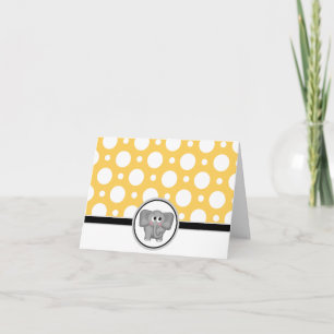 Adsible Elephant anpassningsbar Gult Polka Dot Car Tack Kort