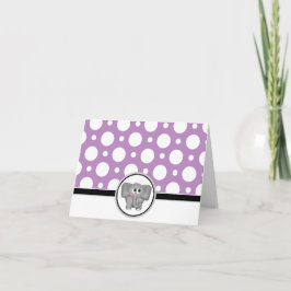 Adsible Elephant anpassningsbar Lila Polka Dot Car Tack Kort