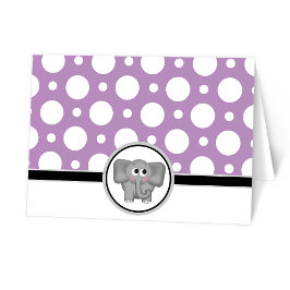 Adsible Elephant anpassningsbar Lila Polka Dot Car Tack Kort