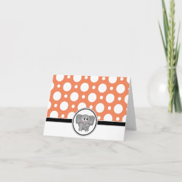 Adsible Elephant anpassningsbar Orange Polka Dot C Tack Kort