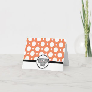 Adsible Elephant anpassningsbar Orange Polka Dot C Tack Kort