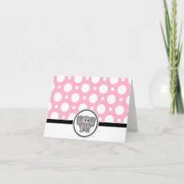 Adsible Elephant anpassningsbar Rosa Polka Dot Car Tack Kort