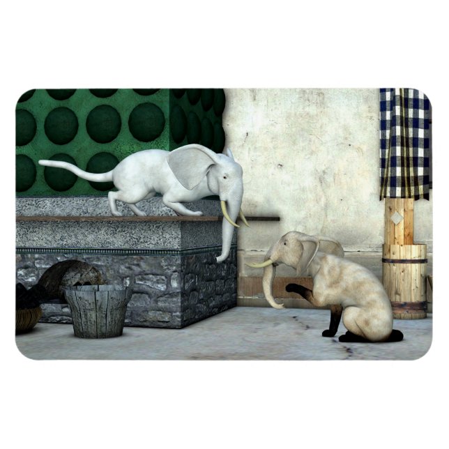 Adsible Elephant Cats Magnet (Horisontell)