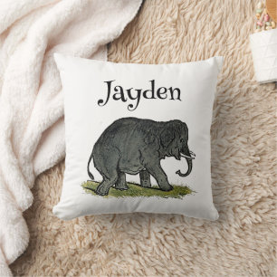 Adsible Elephant Tecknad, Cute Funny Zoo Friend Kudde