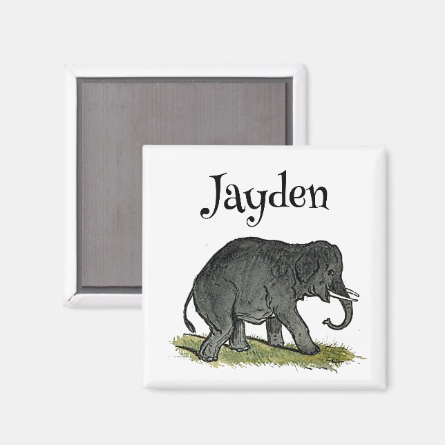 Adsible Elephant Tecknad, Cute Funny Zoo Friend Magnet (Front/Back)