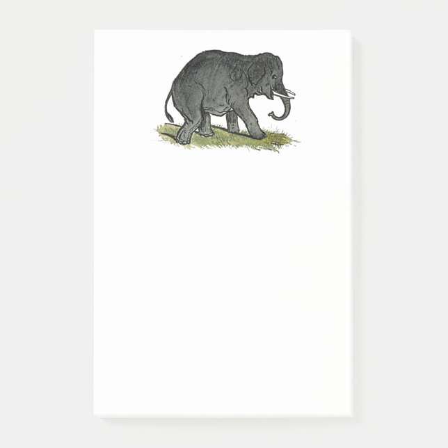 Adsible Elephant Tecknad, Cute Funny Zoo Friend Post-it Block (Framsida)