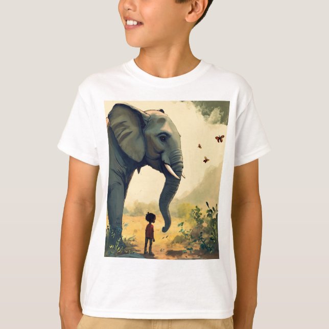 "Adsible Elephant Tecknad T-Shirt - En glädje för (Framsida)