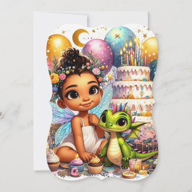 Adsible Fairy - Baby Dragon Birthday Card (Framsida)
