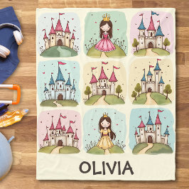 Adsible Fairy Tale Princess och Castle Doodles Fleecefilt